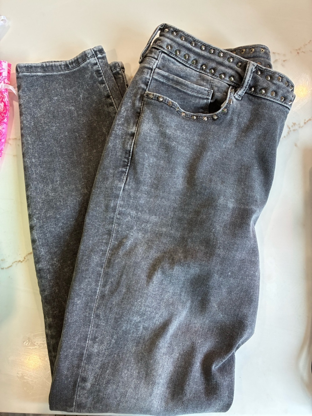 All Saints miller gray studded Washed Jeans size 32